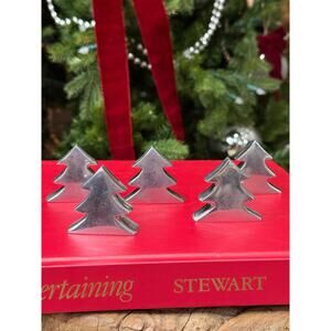 Silver Christmas Tree Place Card or Photo Holder | Set of 5